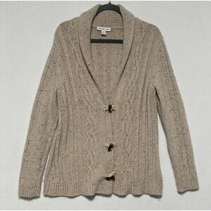 Coldwater Creek Womens Sweater Extra Large Cardigan Wool Blend Toggle Grandma